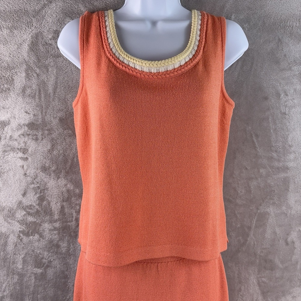 St.‎ John Knit Tank Womens Size Petite Coral Sleeveless Casual Minimal
